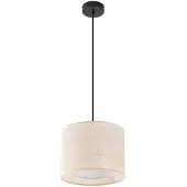 LINDBY pendellampe Soula, Ø 26 cm, beige, plast, E27