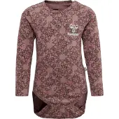 Hummel Body I/e - hmlFia - Deep Taupe m. Sølvglitter - - 62 - Langermet Body