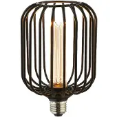 Searchlight Trommel-LED-pære, svart, E27, 3,5 W, 1 800 K, dimbar
