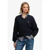 Superdry Oversized Cable V-hals Genser
