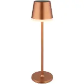 Globo LED-solcellelampe, metall, kobberfarget, høyde 41 cm, IP44