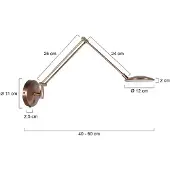 Steinhauer LED-vegglampe Zenith 2 med arm, bronse, CCT, metall, støpsel