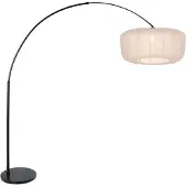 Steinhauer Bøyd gulvlampe Sparkled Light, svart/nylon krem, 240 cm