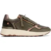 Carmela for woman. 16422103-KAKI Green Leather Sneakers 164221 (36), 3 to 5 cm, Zip, Casual