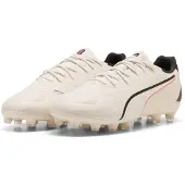 Puma KING 20 MATCH FG/AG Football Boots Youth, Age, Sugared Almond/Black/Ultra Red, 30
