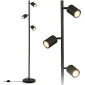 Briloner Gulvlampe Ida, svart, 3 lyskilder, høyde 141 cm, GU10