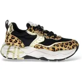 Voile Blanche for woman. 2017475 Club105 beige Leather Sneakers (41), 3 to 5 cm, Laces, Casual, Animal Print
