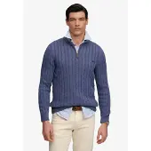 Superdry Preppy Cotton Cable Genser Med Halv Glidelås