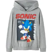 Name it Hettegenser - NkmAlfe - Sonic - Grey Melange - - 7-8 år (122-128) - Hettegenser