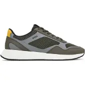BOSS for man. 50568928 Titanium green sneakers (42), Flat, Laces, Casual