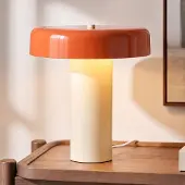 NOLA bordlampe Dionne, oransje/beige, 33 cm, metall, E14