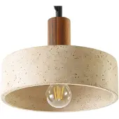 LUCANDE Carlotta hengelampe, 1 lyskilde, Ø 27 cm, beige, betong