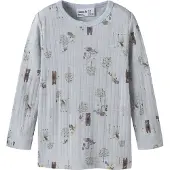Name it Genser - Ull - Rib - NmmWang - Arctic Ice/Forest Dyr - - 2 år (92) - Genser