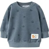 Name it Genser - Rib - Velur - NbmNorden - Blue Mirage - - 1 år (80) - Genser