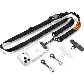 Tech-Protect C9S Rope Crossbody Phone Lanyard - Black and Orange