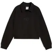 Puma Class Relaxed Cropped Fleece Sweatshirt Youth, Shop, Black, 15-16Y