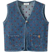 Lil´ Atelier Lil' Atelier Vest - NmfLiva - Dark Blue Denim/Hearts - - 2 år (92) - Vest