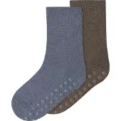 Name it Sokker - NmmWak - Morel/2p Morel+Folkstone Grå - - 22/24 - Sokker