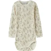Name it Body I/e - Ull - NmfWang - Snow White/Blomster/Blader - - 2 år (92) - Langermet Body