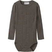 Name it Body I/e - Ull - Rib - NmmWang - Morel - - 2 år (92) - Langermet Body