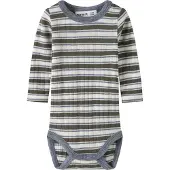 Name it Body I/e - Ull - Rib - NbmWang - Snow White/Morel/Folkst - - 68 - Langermet Body