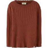 Lil´ Atelier Lil' Atelier Genser - Strikk - Rib - NmfNelsan - Mahogni - - 3 år (98) - Genser