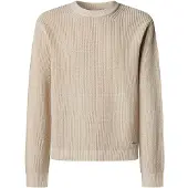 Pepe Jeans for man. PM7000093 Dorian Crew beige jumper (XXL), Casual, Cotton, Long sleeve