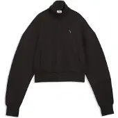 Puma PUMATECH SENSE Balloon Sleeve Half-Zip Crew Sweatshirt Women, Clothing, Black, XL