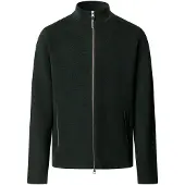 Hackett for man. HM7000285 Milano Fzip green zip-up sweater (L), Casual, Wool, Classic, Long sleeve