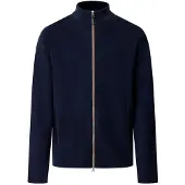 Hackett London for man. HM7000285 Milano Fzip navy blue zip-up sweater (XXL), Casual, Wool, Classic, Long sleeve