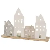 Boltze lysestake til telys, trehus, NORDY, 24 x 36 cm