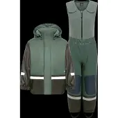 Didriksons Regntøy m. Fleece - PU - Boardman - Dark Moss - - 130 - Regntøy