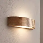 Lamkur Vegglampe Oro, eik/glass, 41 cm bred, E27