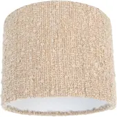 QAZQA Fabric Lampshade Beige with Bouclé Fabric 18/18/14