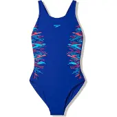 Speedo Badedrakt - Placement Muscleback - Nattevakt/Hyper Teal - - 13-14 år (158-164) - Badetøy