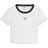 Puma Essentials Ribbed Baby Tee Women, Clothing, White, L