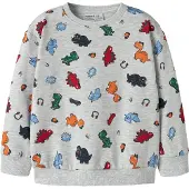 Name it Collegegenser - NmmLeon - Light Grey Melange - - 5 år (110) - Collegegenser