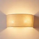 Duolla Vegglampe Nature, kremfarget, bredde 40 cm, tekstil, opp/ned
