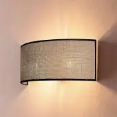 Duolla Vegglampe Nature, jute/svart, bredde 40 cm, tekstil, opp/ned