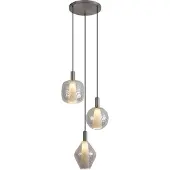QAZQA Design pendellampe gun metal 3-lys - Ard