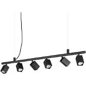 Ideal Lux hengelampe Dynamite Square, svart, 6 lyskilder