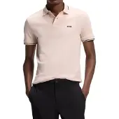 BOSS for man. 50564688 Pastel orange Paule polo shirt (L), Casual, Cotton, Short sleeve