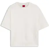 HUGO for woman. 50570677 Duslant White T-Shirt (S), Casual, Cotton, Short sleeve