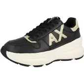 Armani Exchange for woman. XW003106AF27406MZ815 Sneaker with perforated toe cap and wide black rubber sole (37), 1 to 3 cm, Laces, Casua