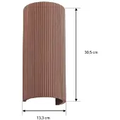 LINDBY vegglampe Colja, brun, rund, høyde 30,5 cm, gips