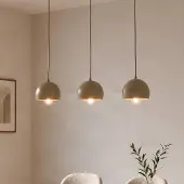 Luminex Hengelampe Sool, beige, lengde 65 cm, 3 lyskilder, metall, E27