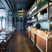 Megaman LED-hengelampe Renzo XChange svart/gull CCT, IP44