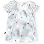 Boboli Poplin Check Kort Ermet Kjole