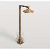 MORETTI LED-sokkellampe Aura Disk, 50 x 19 cm, antikk messing