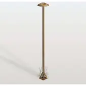 MORETTI LED-gatelampe Aura Disk, høyde 100 cm, antikk messing, IP65
